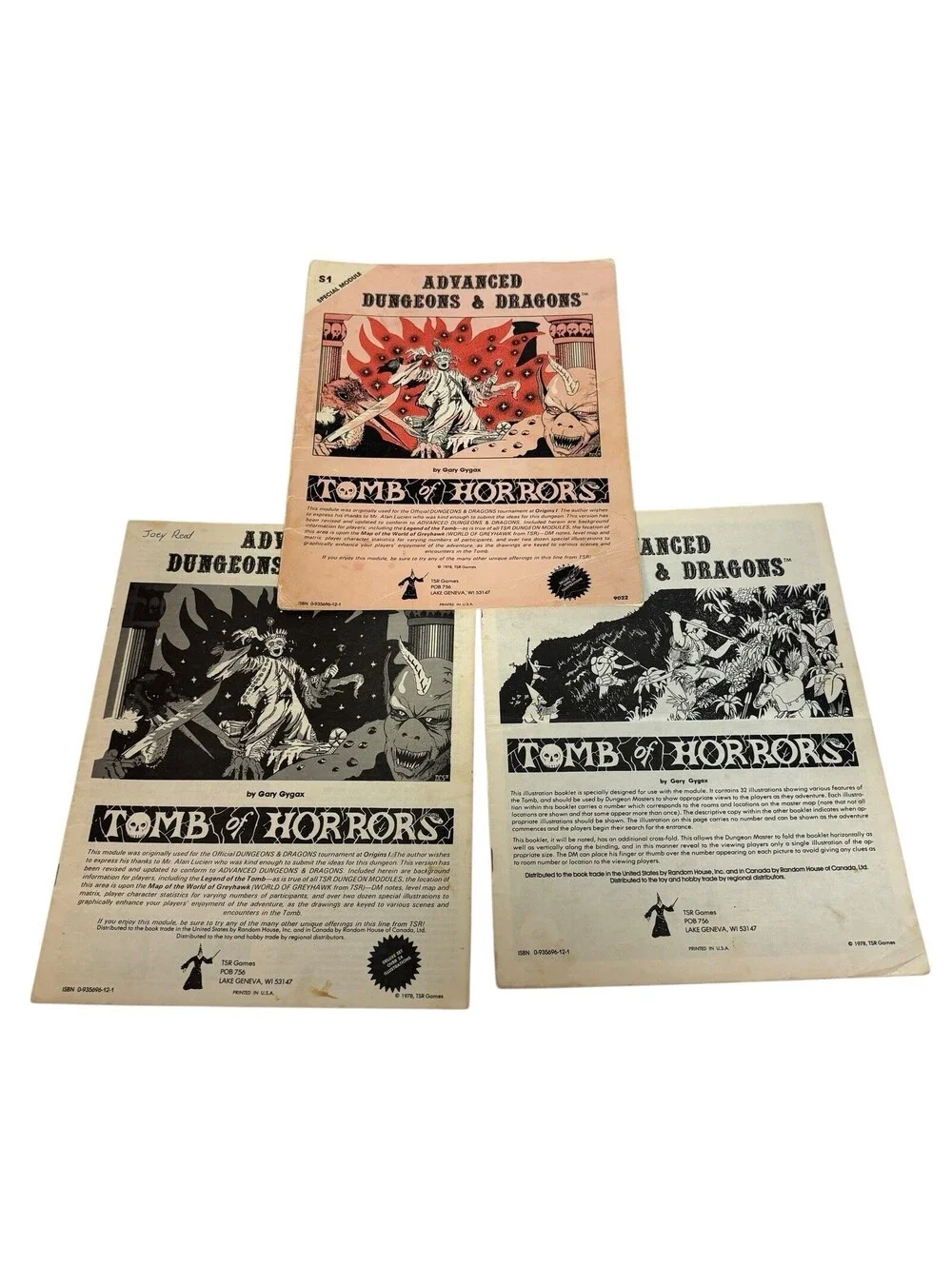 S1 Tomb of Horrors TSR 9022 AD&D 2nd print mono adventure module by Gary Gygax